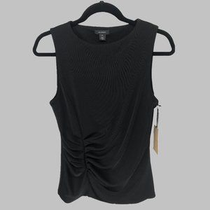 Halogen Pleated Front Tank Top - M Black